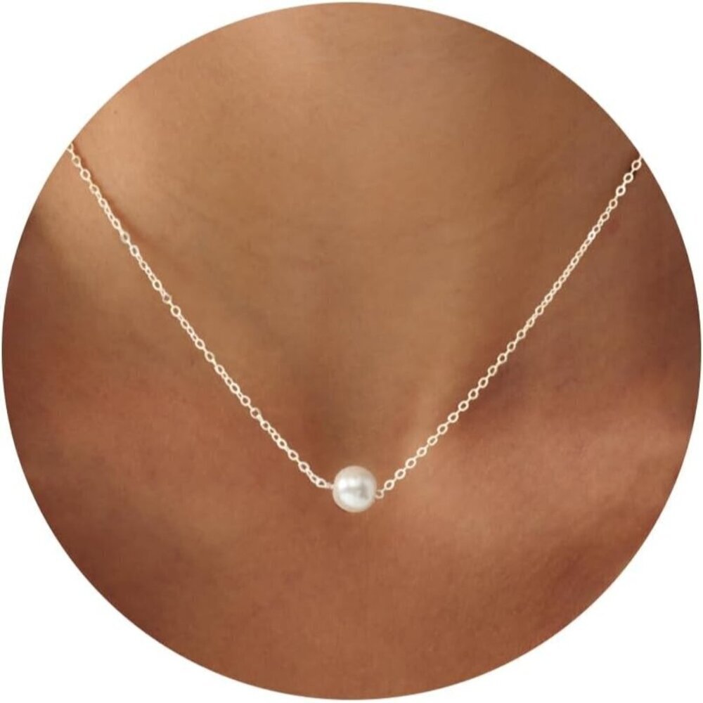 ⚡Pearl Necklace for Women 14K Gold plated White Silver plated Dainty accessories